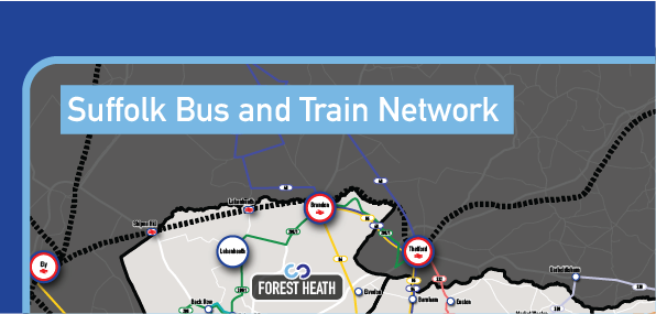 Suffolk Bus and Train Network Map